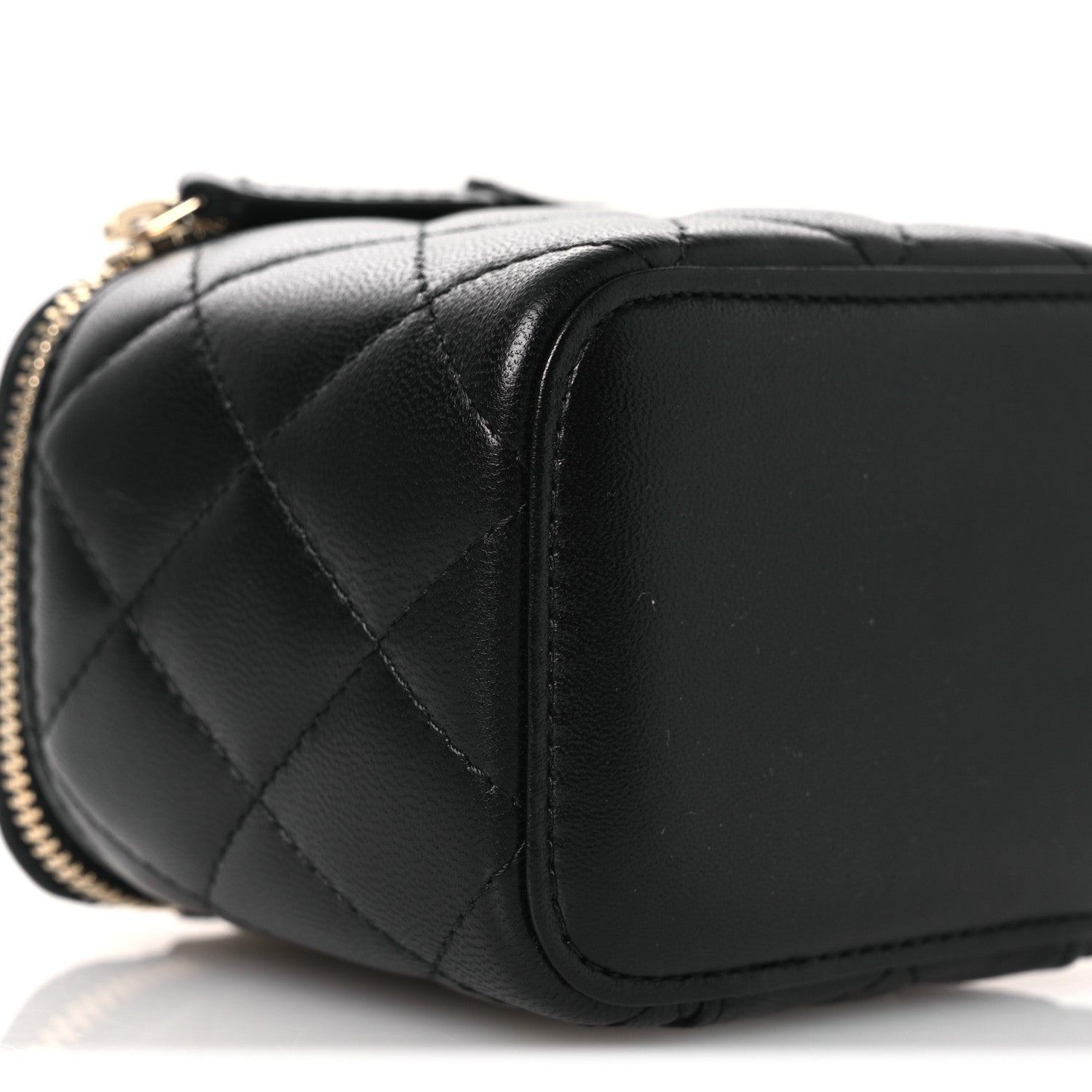 Chanel Lambskin Quilted Mini Pearl Crush Vanity Case With Chain Black 9 of 11