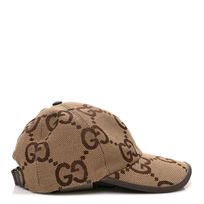 Gucci Monogram Jumbo GG Baseball Hat XS 55 Camel Ebony 5 of 8