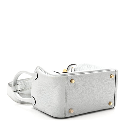 Hermes Taurillon Clemence Mini Lindy 20 Bleu Pale 4 of 11