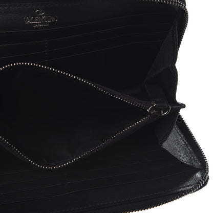 Valentino Garavani Calfskin Rockstud All Over Zip Around Wallet Black 9 of 12