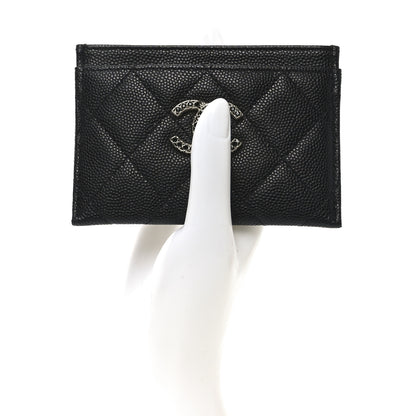 Chanel Shiny Caviar Quilted Strass CC Card Holder Black 2 of 9