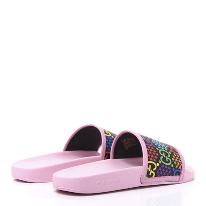 Gucci GG Supreme Monogram Psychedelic Slide Sandals 38 Black Multicolor Sugar Pink 4 of 8