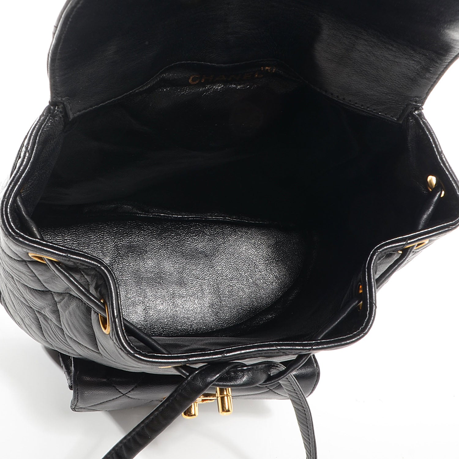 Chanel Lambskin Quilted Backpack Black 5 of 9