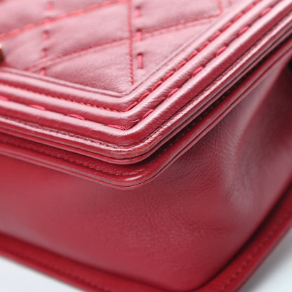 Chanel Calfskin Stitched Medium Boy Flap Red 10 of 16