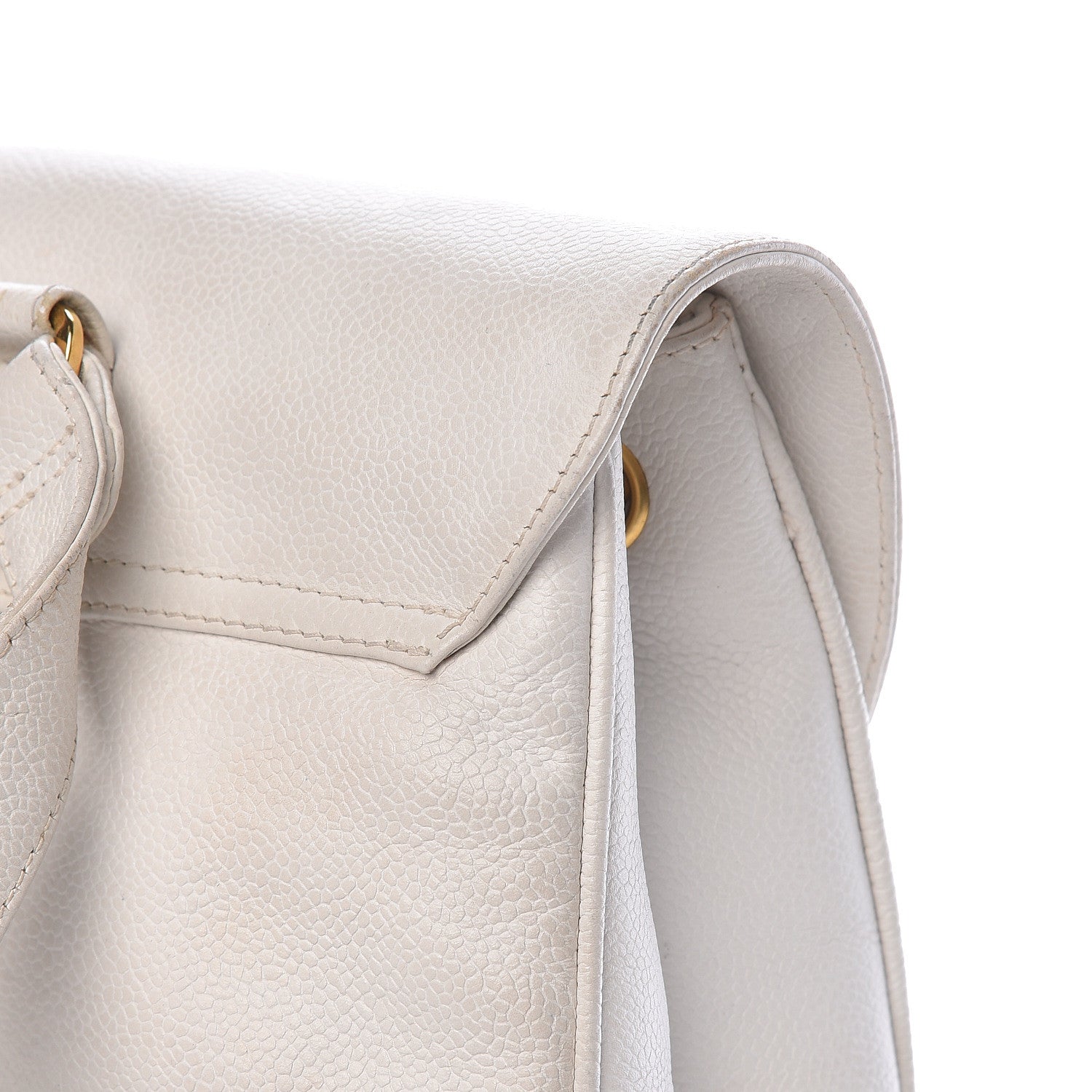 Chanel Caviar CC Backpack White 17 of 24