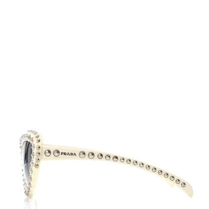 Prada Studded Ornate Cat Eye Sunglasses White 3 of 4