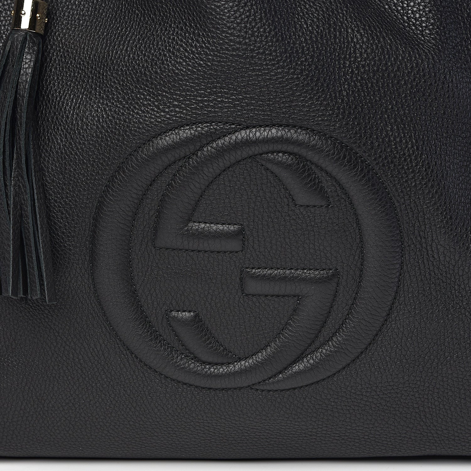 Gucci Pebbled Calfskin Large Soho Shoulder Bag Black 12 of 12