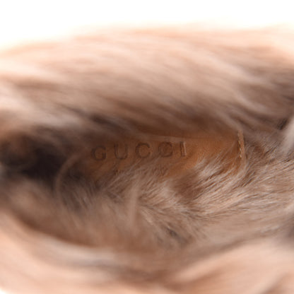 Gucci Malaga Kid Fur Womens Jordaan Loafers 38 Black Natural 7 of 8