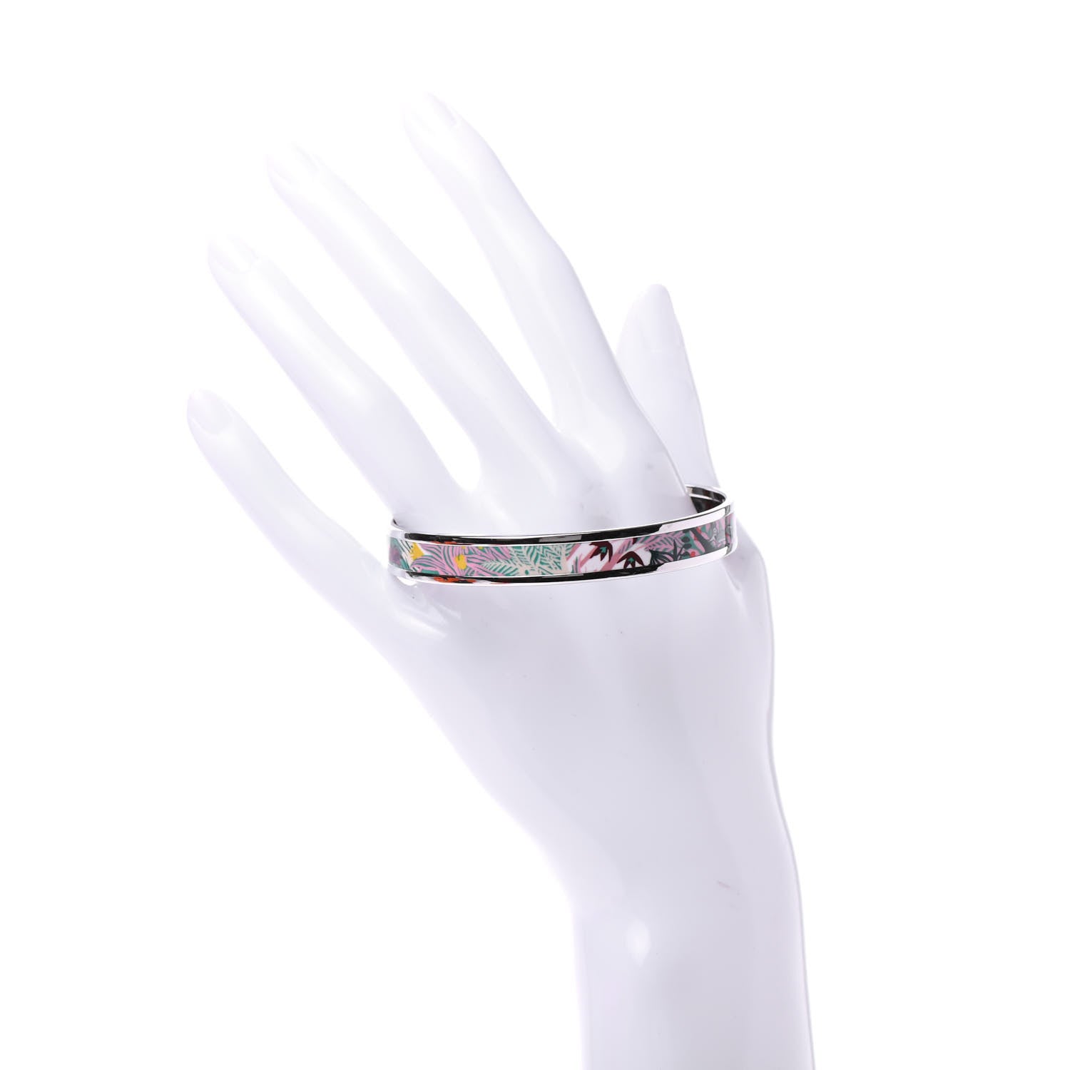 Hermes Enamel Dans un Jardin Anglais Printed Bracelet 62 Baroque 2 of 6