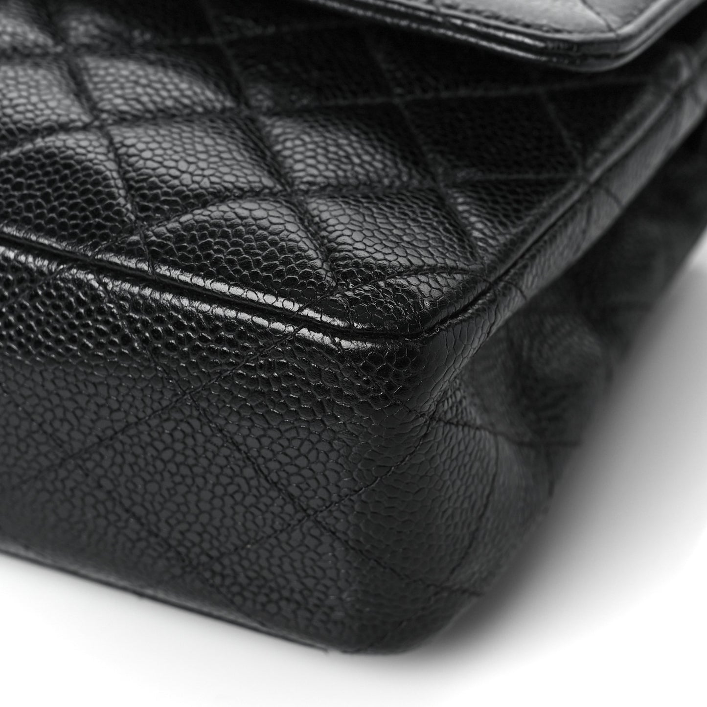 Caviar Quilted Medium Double Flap Black