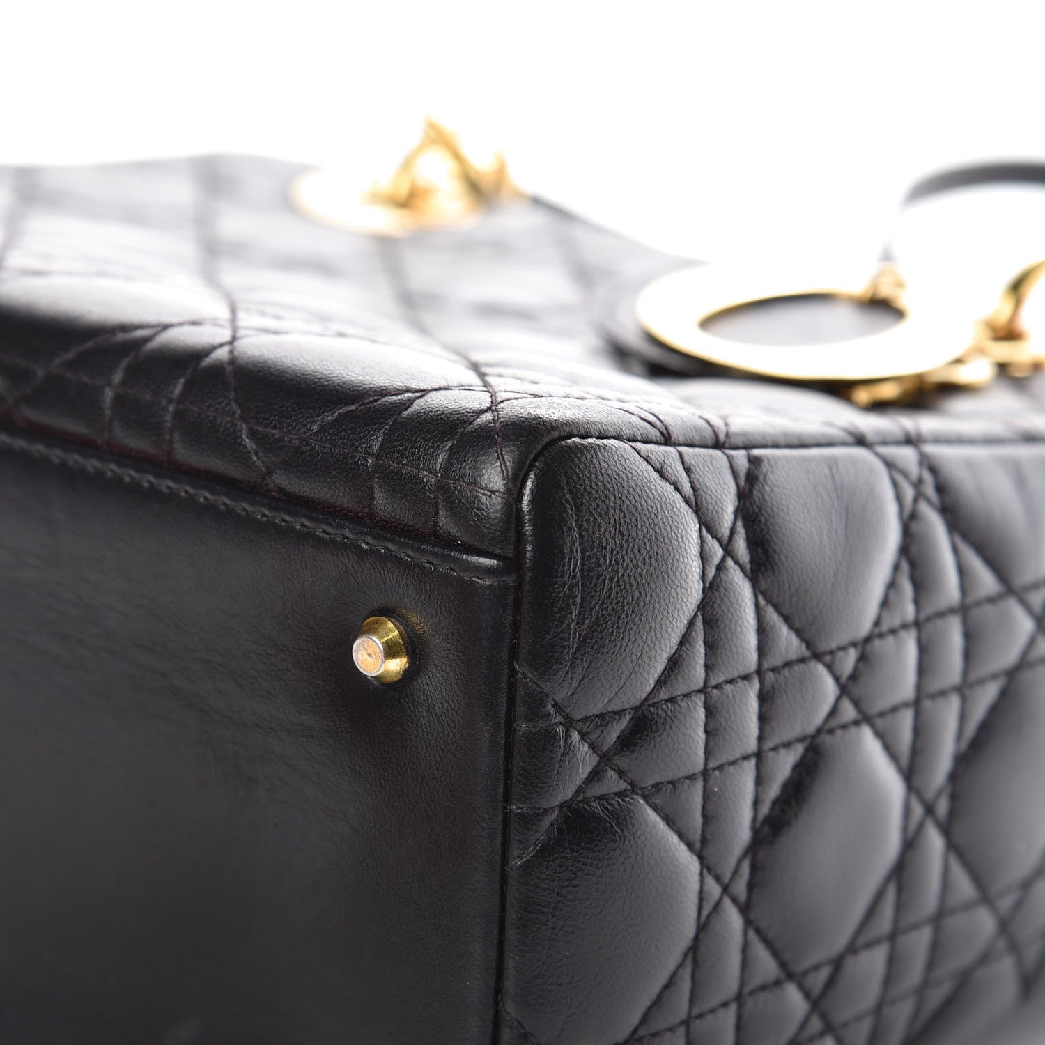 Christian Dior Lambskin Cannage Medium Lady Dior Black 12 of 17