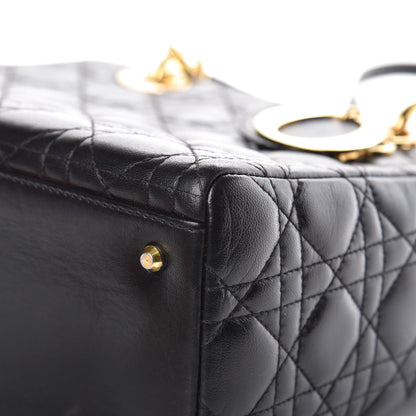 Christian Dior Lambskin Cannage Medium Lady Dior Black 12 of 17