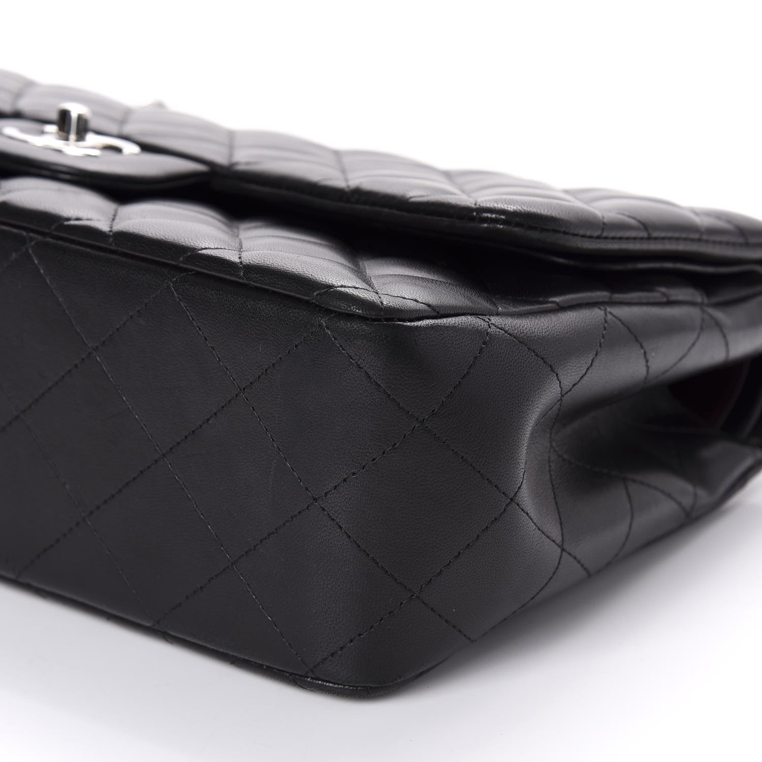 Chanel Lambskin Quilted Jumbo Double Flap Black 7 of 10