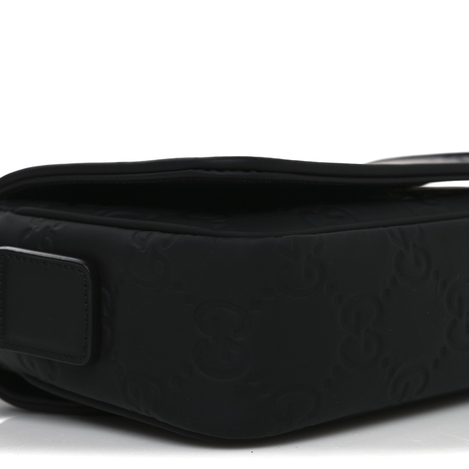 Gucci Rubber Effect Calfskin GG Mini Messenger Bag Black 9 of 10
