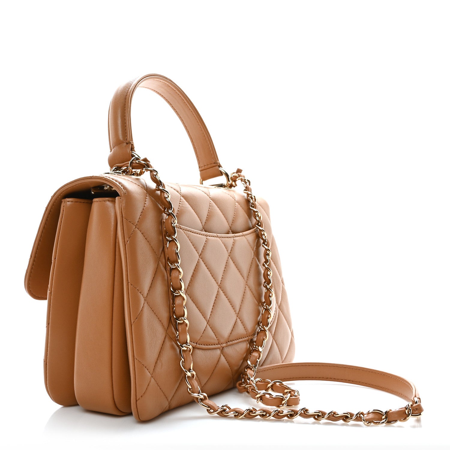 Chanel Lambskin Quilted Small Trendy CC Dual Handle Flap Bag Camel 3 of 11