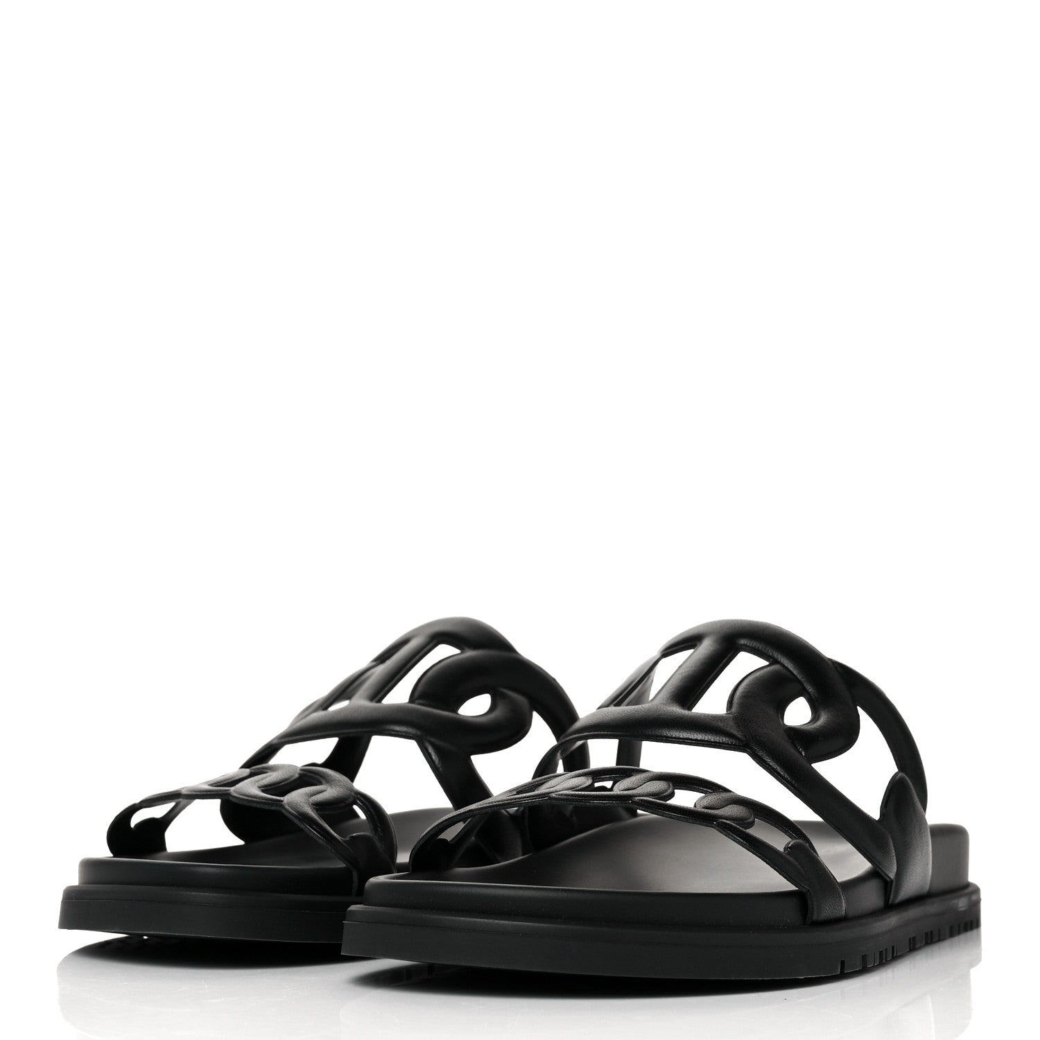 Hermes Nappa Extra Sandals 37.5 Black 5 of 18