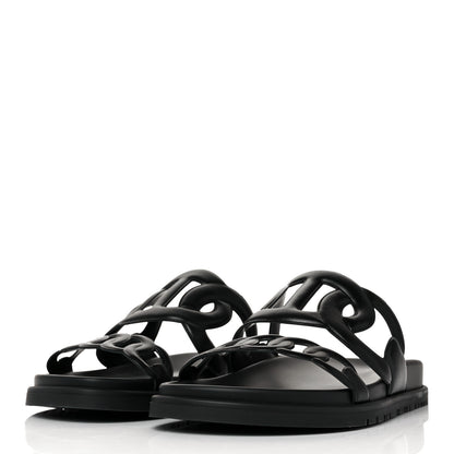 Hermes Nappa Extra Sandals 37.5 Black 5 of 18