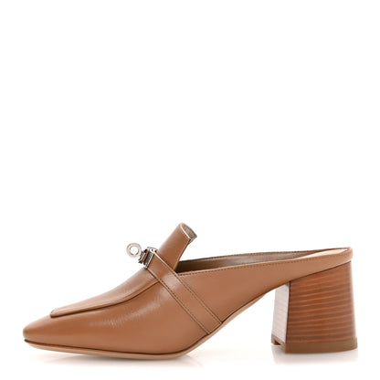 Hermes Goatskin Blossom Mules 38.5 Marron Havane 1 of 9