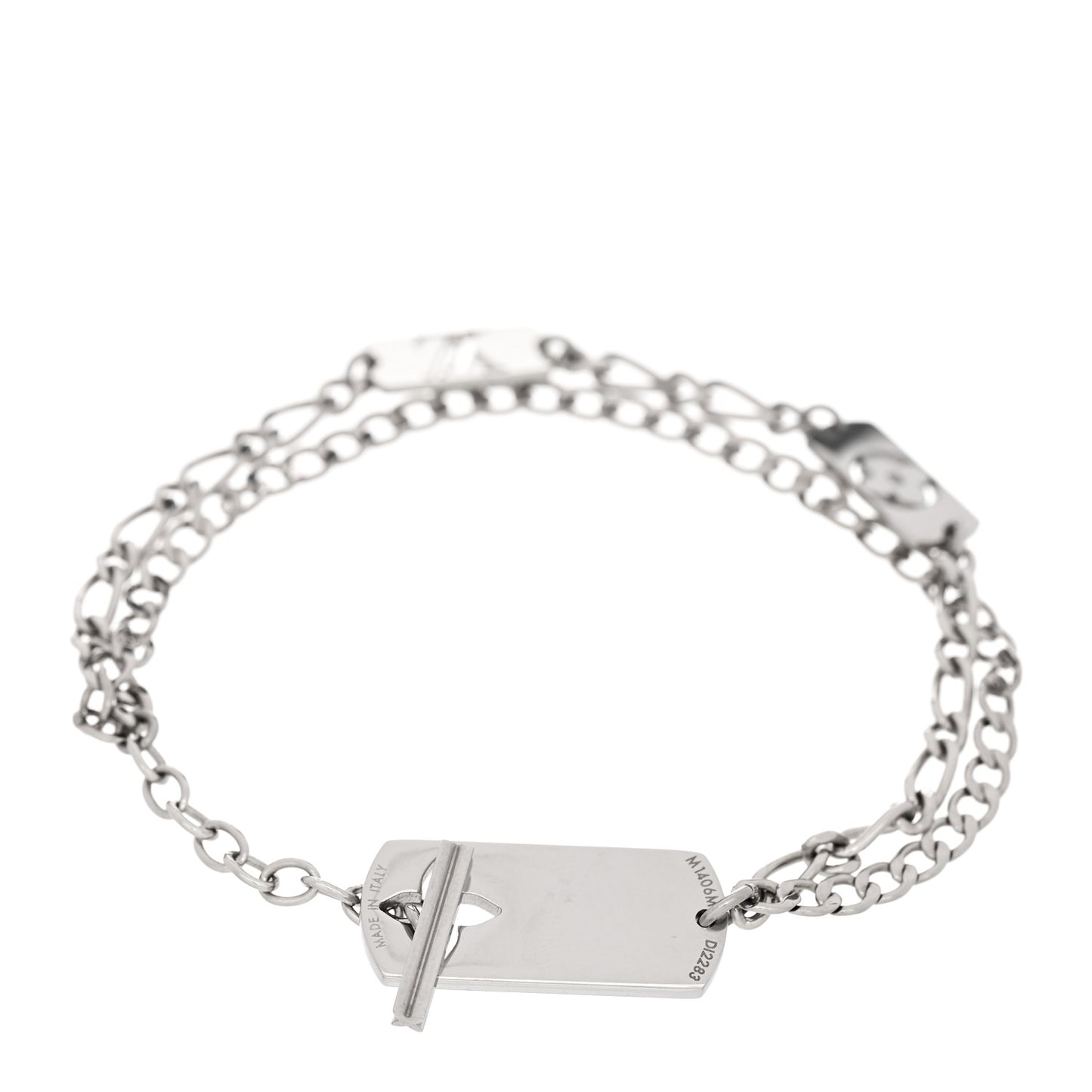Monogram LV Double Chain Bracelet Silver