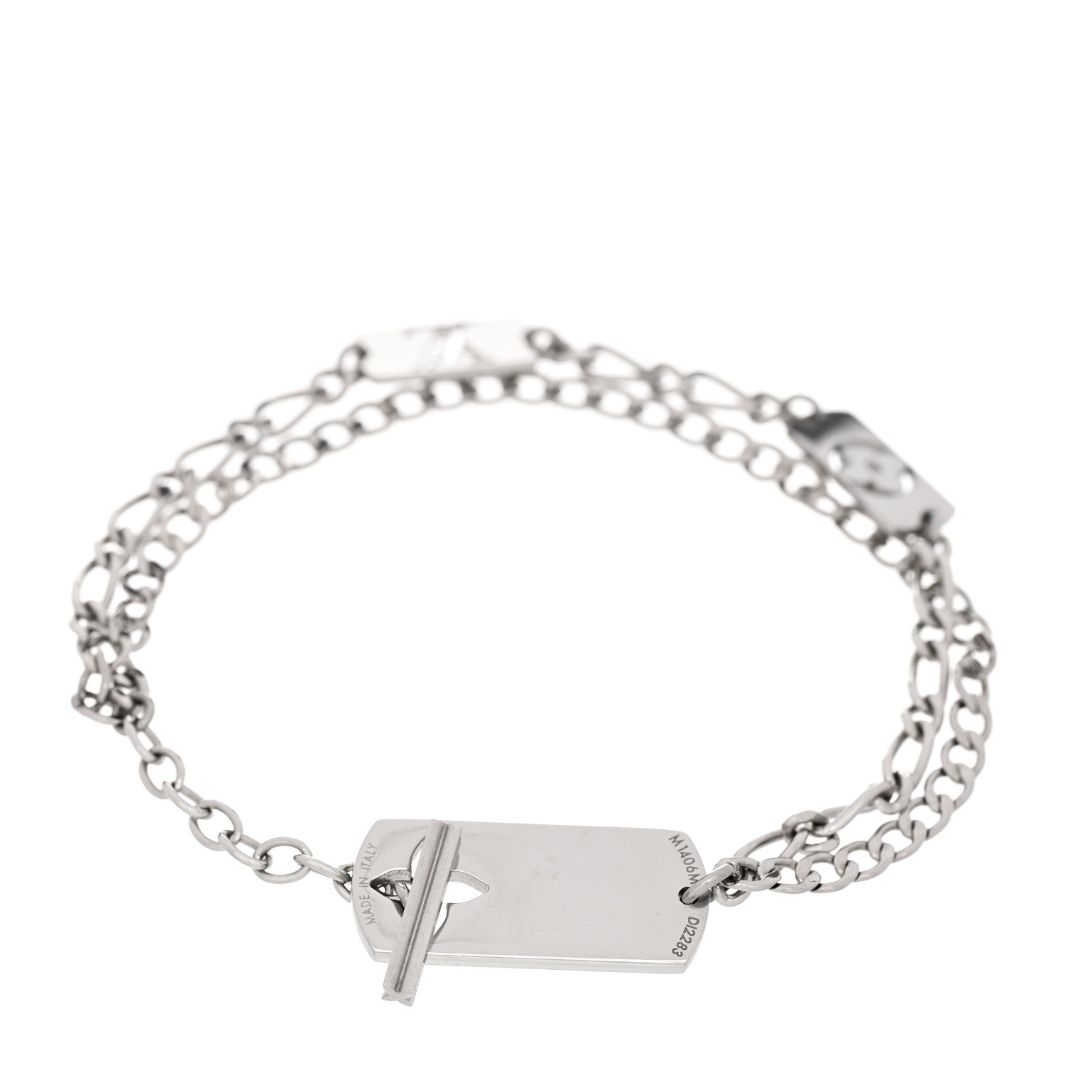 Louis Vuitton Monogram LV Double Chain Bracelet Silver 2 of 4