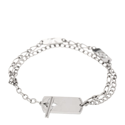 Louis Vuitton Monogram LV Double Chain Bracelet Silver 2 of 4