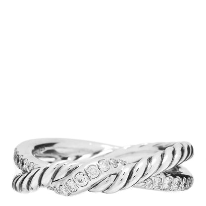 David Yurman Sterling Silver Diamond Continuance Band Ring 50 5.5 1 of 4