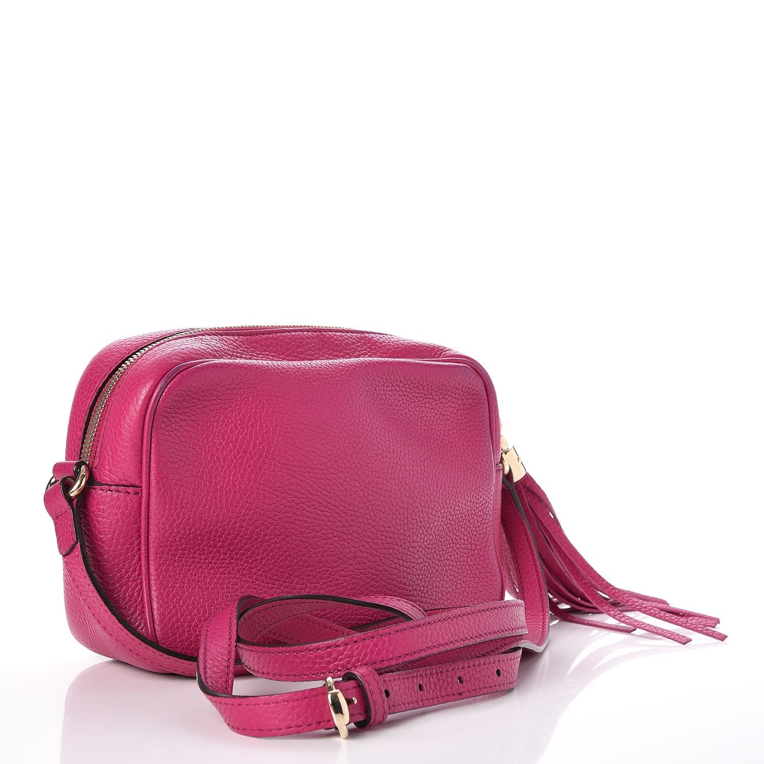 Gucci Pebbled Calfskin Small Soho Disco Bag Bright Bougainvillea 3 of 7