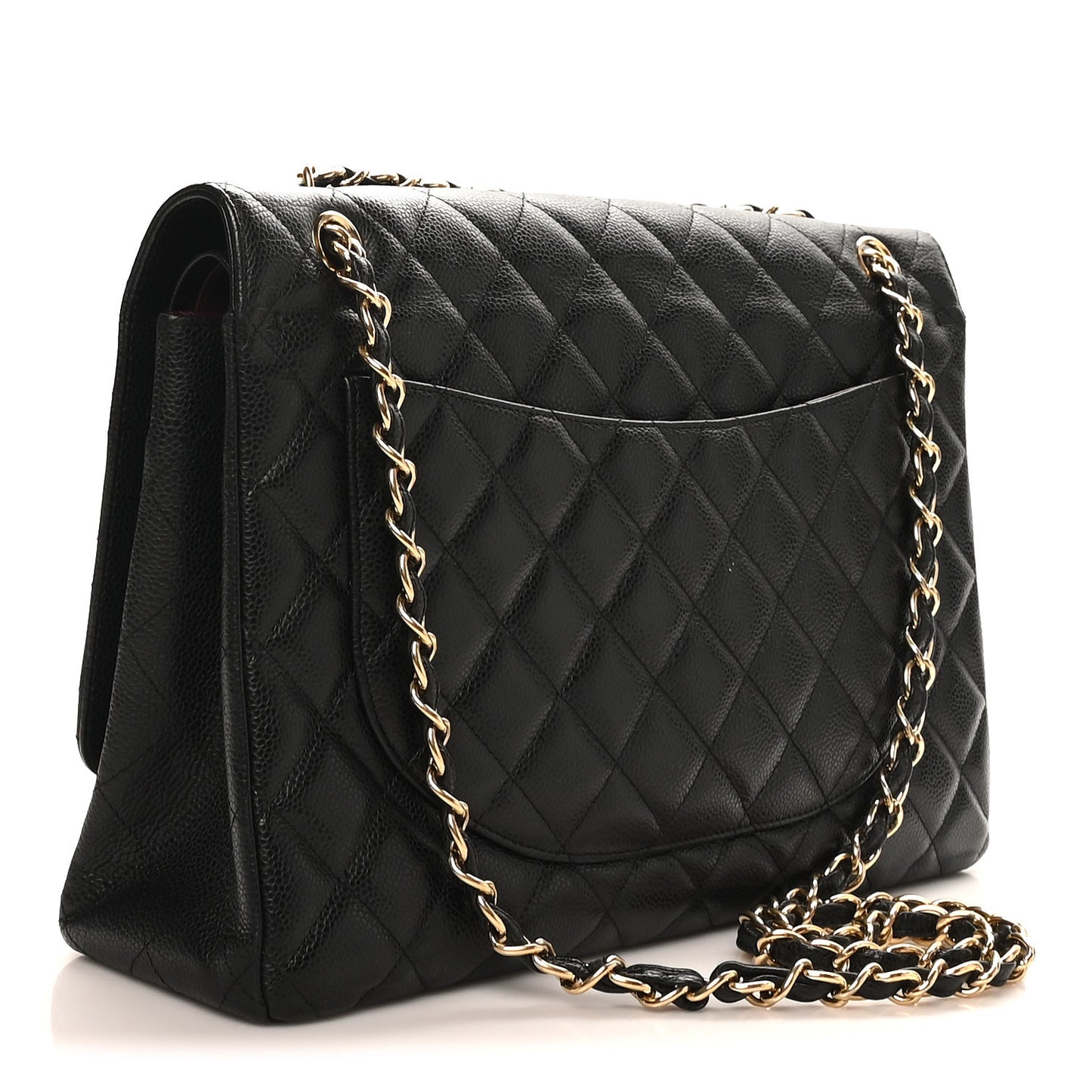 Caviar Quilted Maxi Double Flap Black