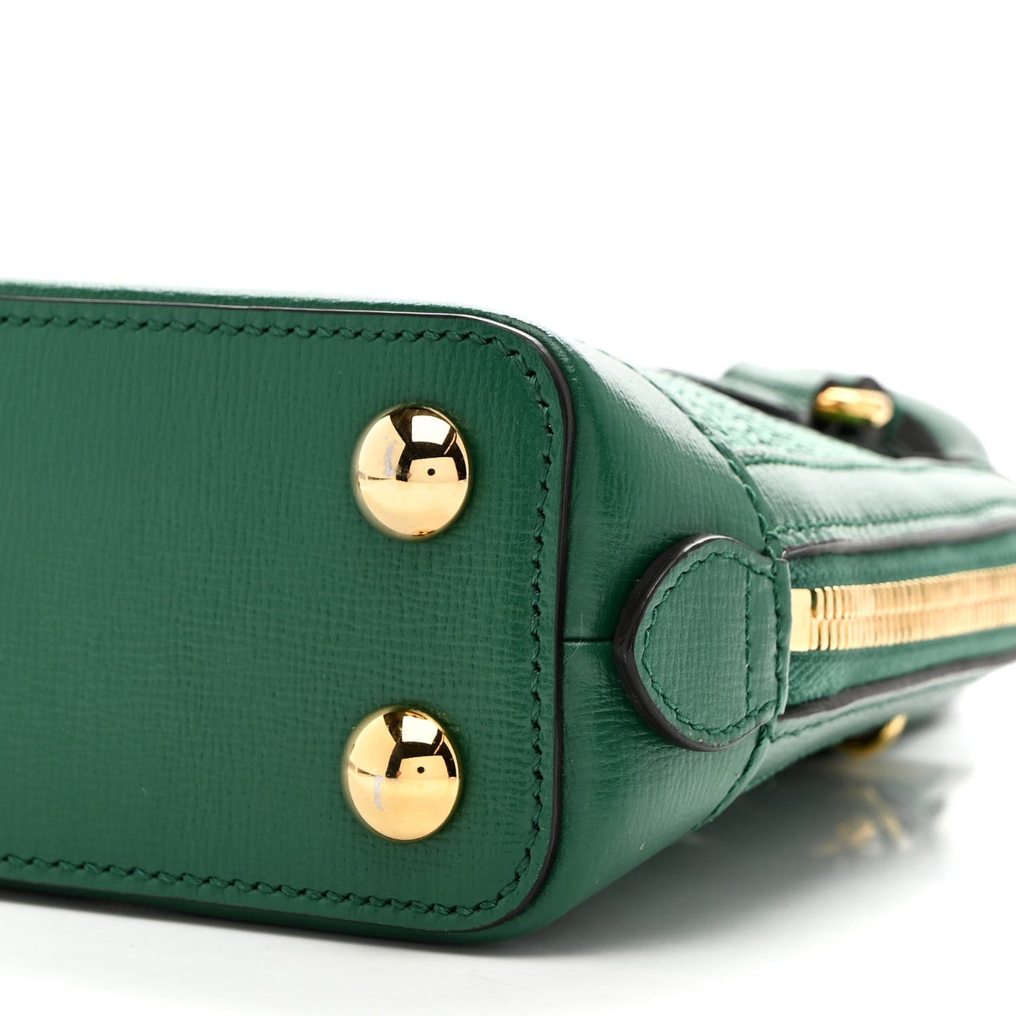Straw Azalea Calfskin Woven Mini Horsebit 1955 Top Handle Bag  Emerald