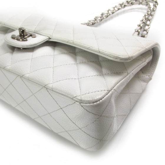 Chanel Caviar Quilted Medium Double Flap White 5 of 12