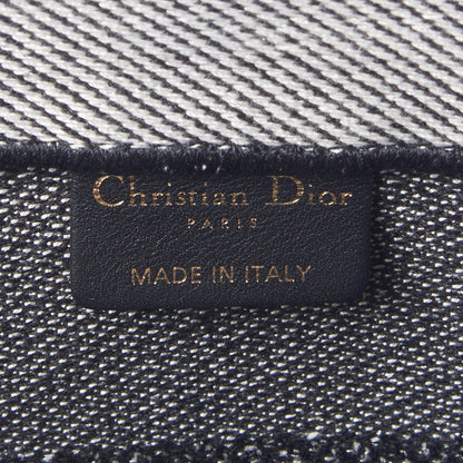 Christian Dior Canvas Embroidered Medium Checkered Book Tote Black White 7 of 8