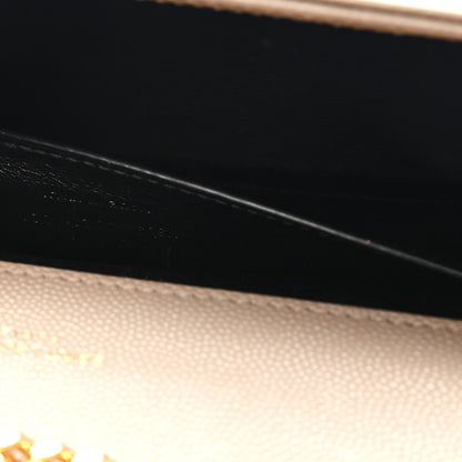Saint Laurent Grain De Poudre Medium Monogram Kate Satchel Dark Beige 7 of 11