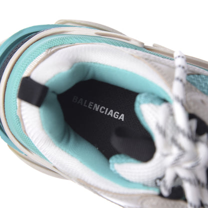 Balenciaga Fabric Mesh Womens Triple S Sneakers 38 White Green Grye 8 of 10