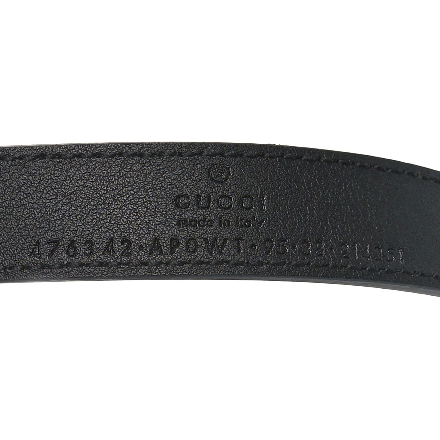 Calfskin Pearl Double G 20mm Belt 95 38 Black Cream