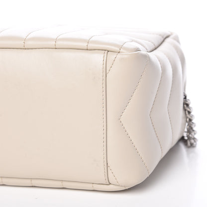 Saint Laurent Calfskin Y Quilted Monogram Small Loulou Bowling Bag Ivory 9 of 9