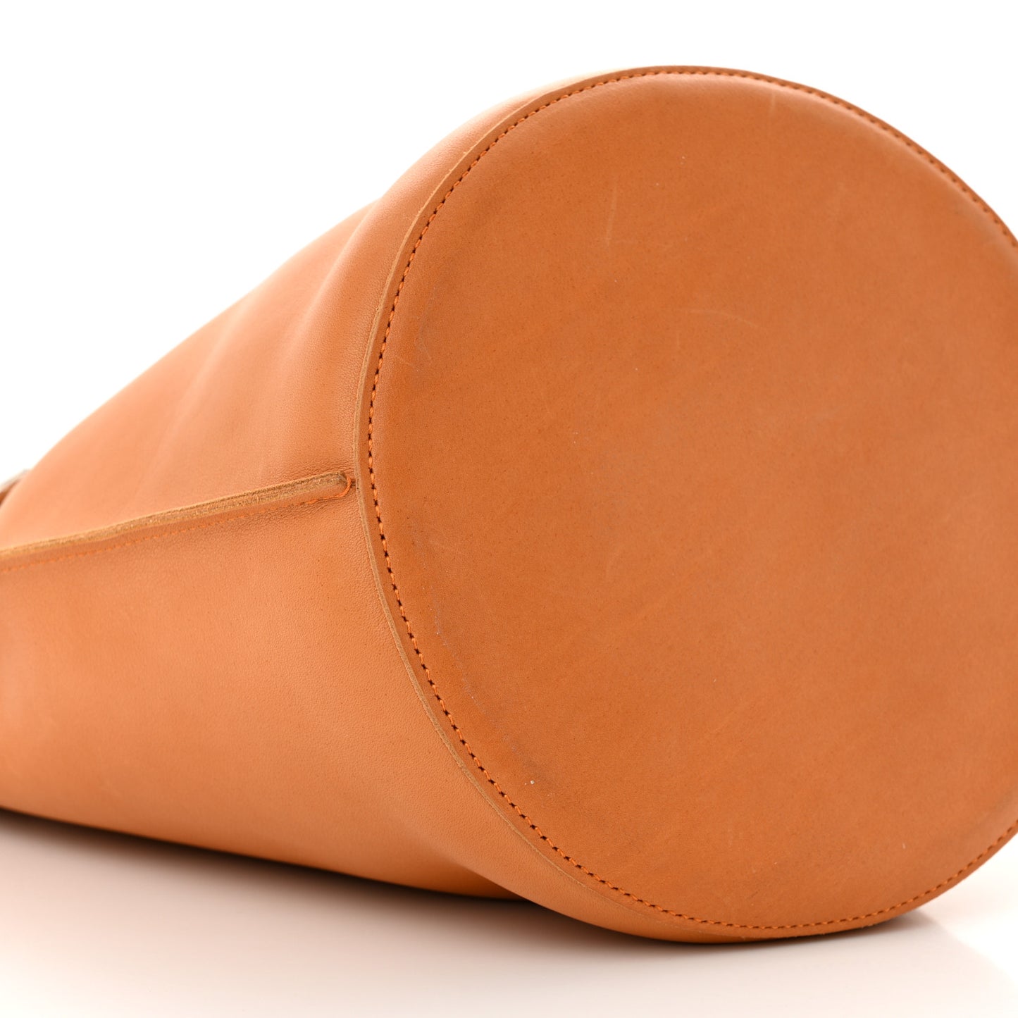 Smooth Calfskin Big Bag Bucket Apricot