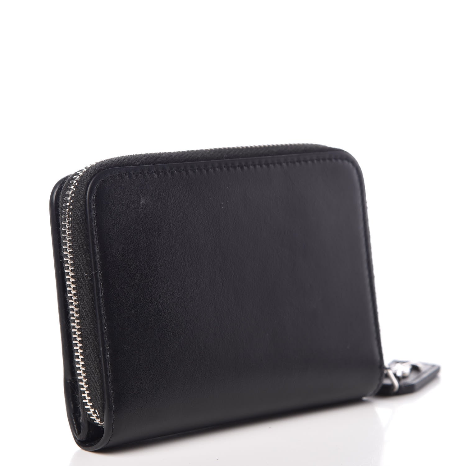 Saint Laurent Calfskin Love Patchwork Compact Zip Around Wallet Black 3 of 12