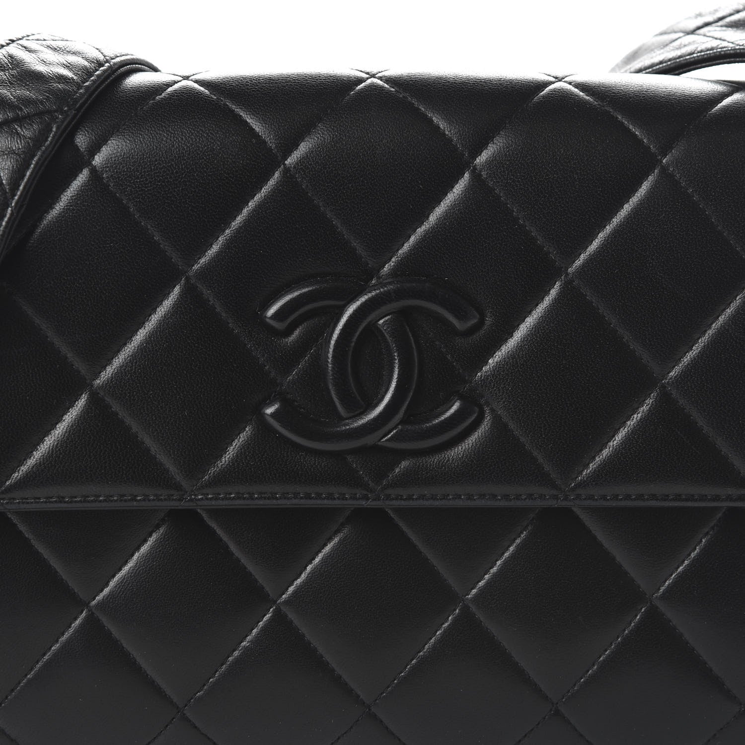 Chanel Lambskin Quilted CC Flap Shoulder Bag Black 10 of 10
