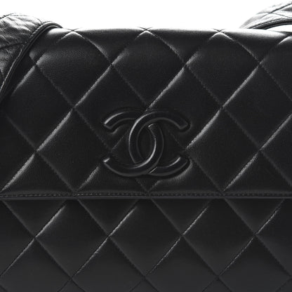 Chanel Lambskin Quilted CC Flap Shoulder Bag Black 10 of 10