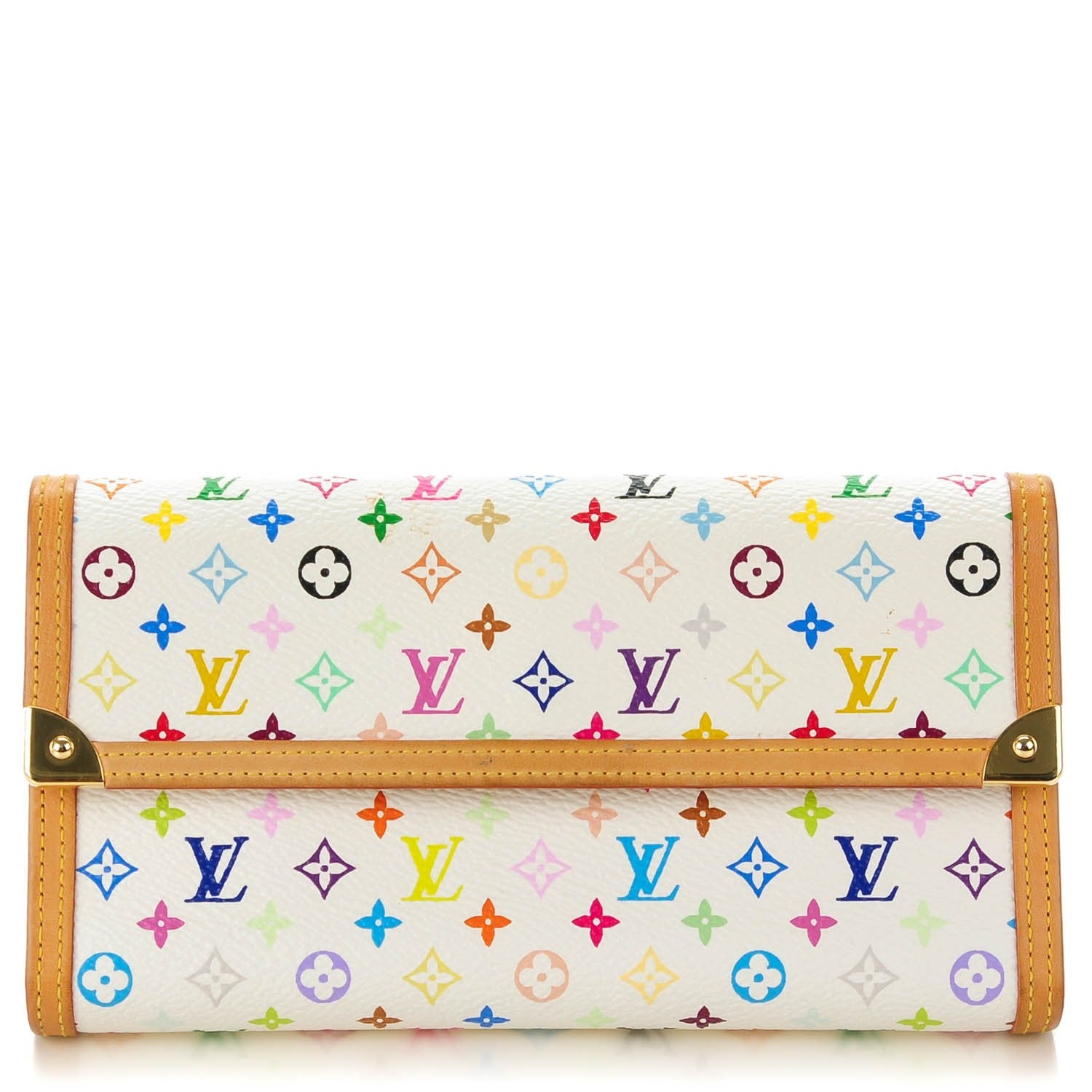 Louis Vuitton Monogram Multicolor Porte Tresor International Wallet White 1 of 7