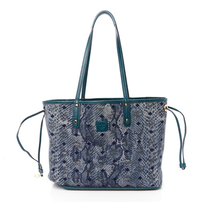 MCM Visetos Medium Project Reversible Shopper Tote Blue 3 of 21