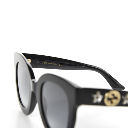 Gucci Acetate Crystal Star Round Frame Sunglasses GG0208S Black 5 of 8