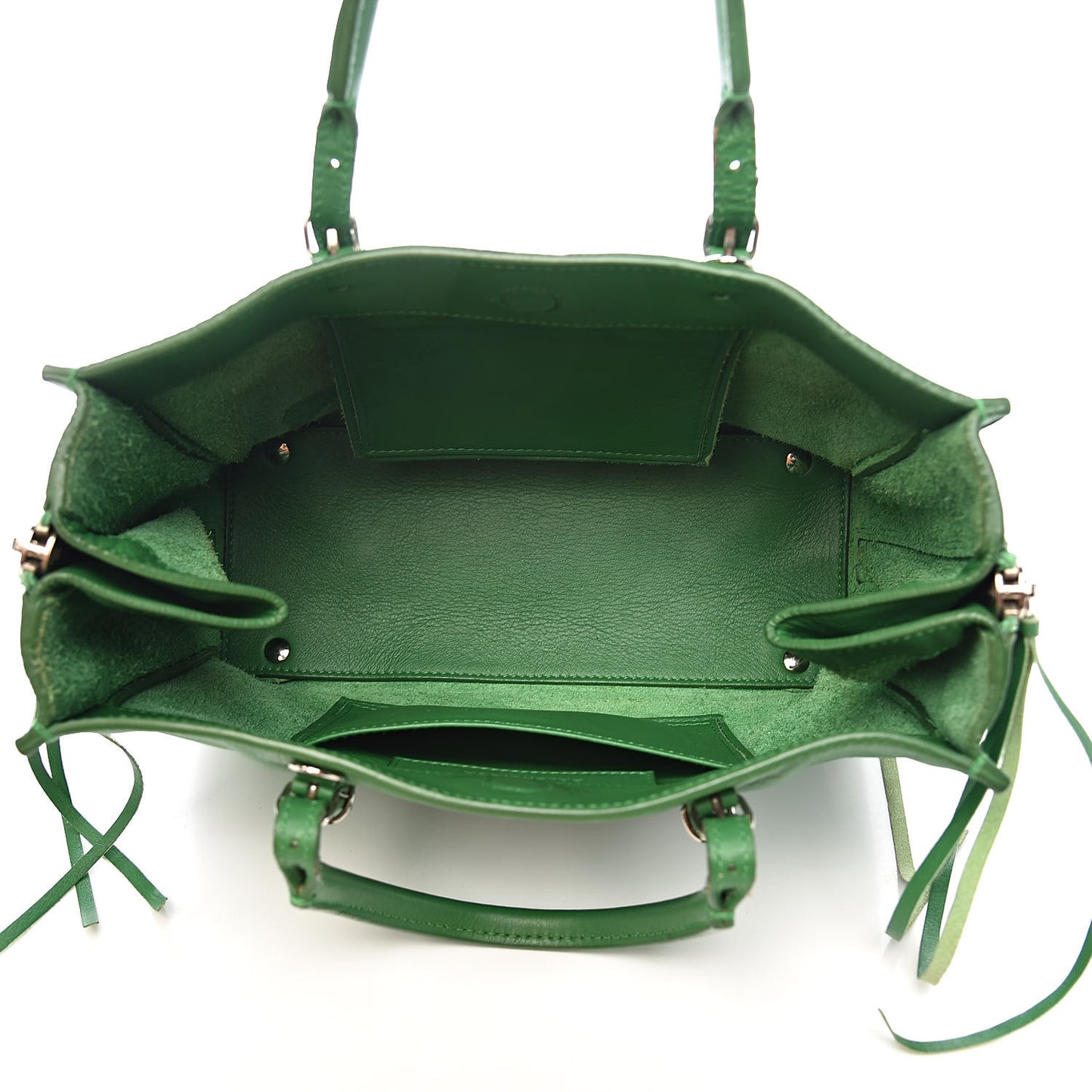 Veau Papier A6 Zip Around Tote Vert Trefle