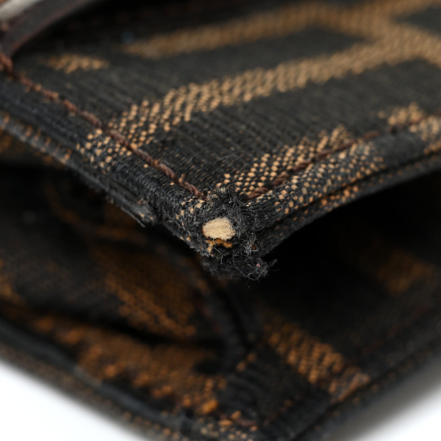 Fendi Zucca Calfskin Flap Clutch Tobacco Black 20 of 22