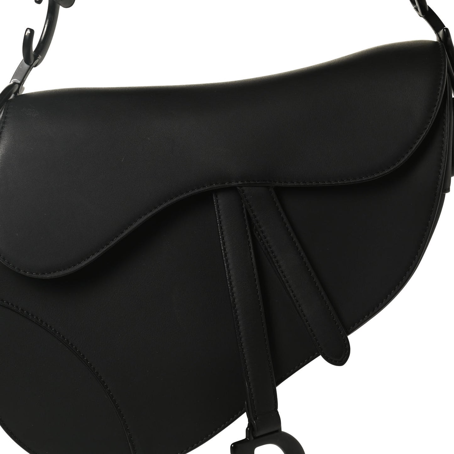 Ultra Matte Calfskin Saddle Bag Black