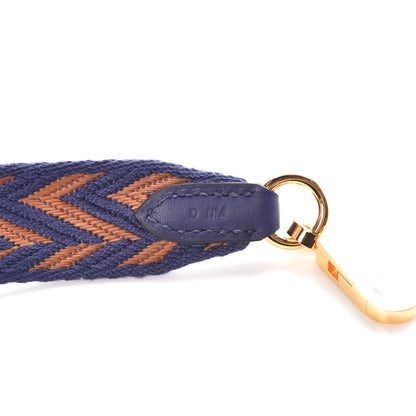 Hermes Toile Swift 25mm Sangle ZigZag Shoulder Strap Bleu Encre Gold 4 of 5