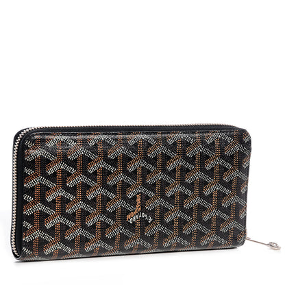 Goyard Goyardine Matignon Zip Around GM Wallet Black 4 of 9