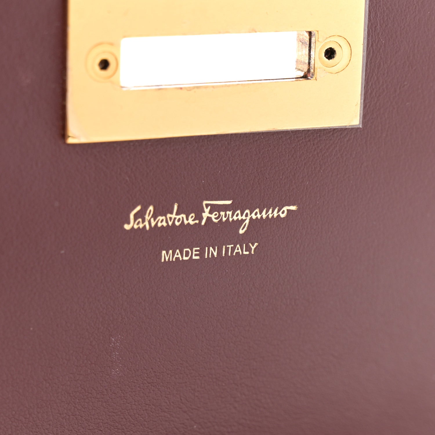 Salvatore Ferragamo Calfskin Trifolio Wallet On Chain Burgundy 7 of 15