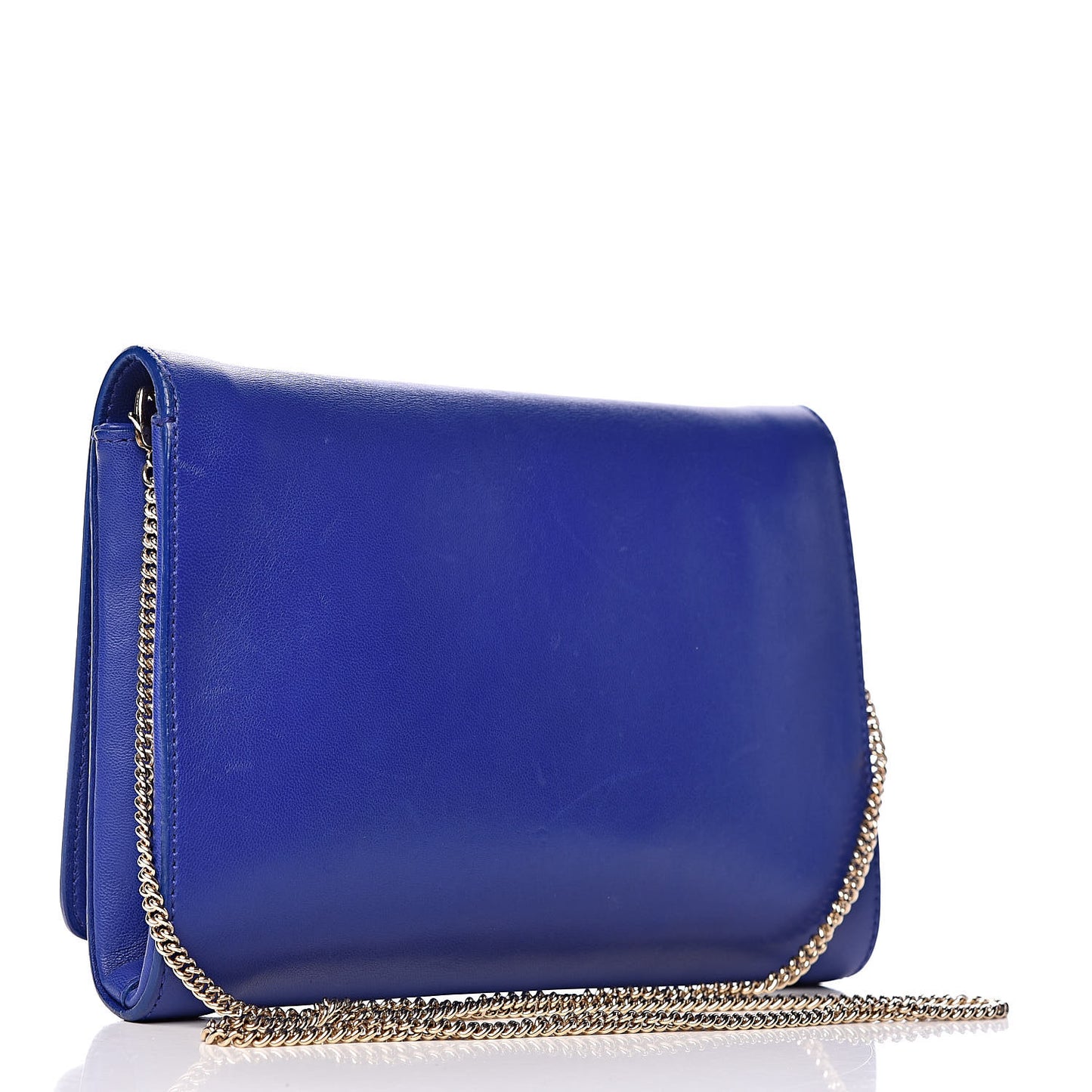 Lambskin Palazzo Chain Evening Bag Blue