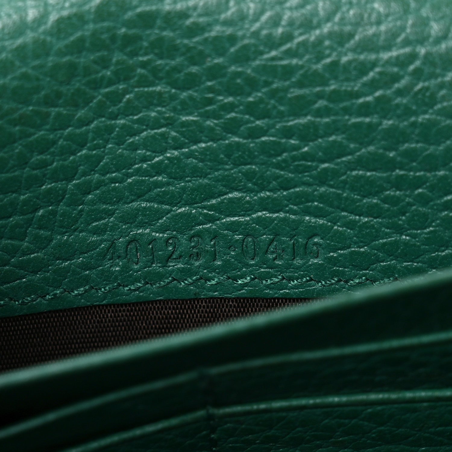 Gucci Calfskin Mini Dionysus Chain Wallet Emerald 1893643